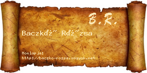 Baczkó Rózsa névjegykártya